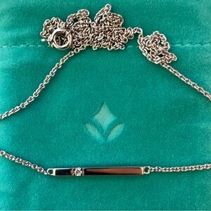 NWT Brilliant Earth Diamond Silver Bar Pendant 17” option to shorten to 15”.